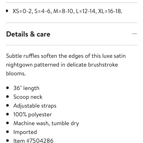 Lauren Ralph Lauren Floral Ruffle Night Gown Size Medium - Picture 10 of 10